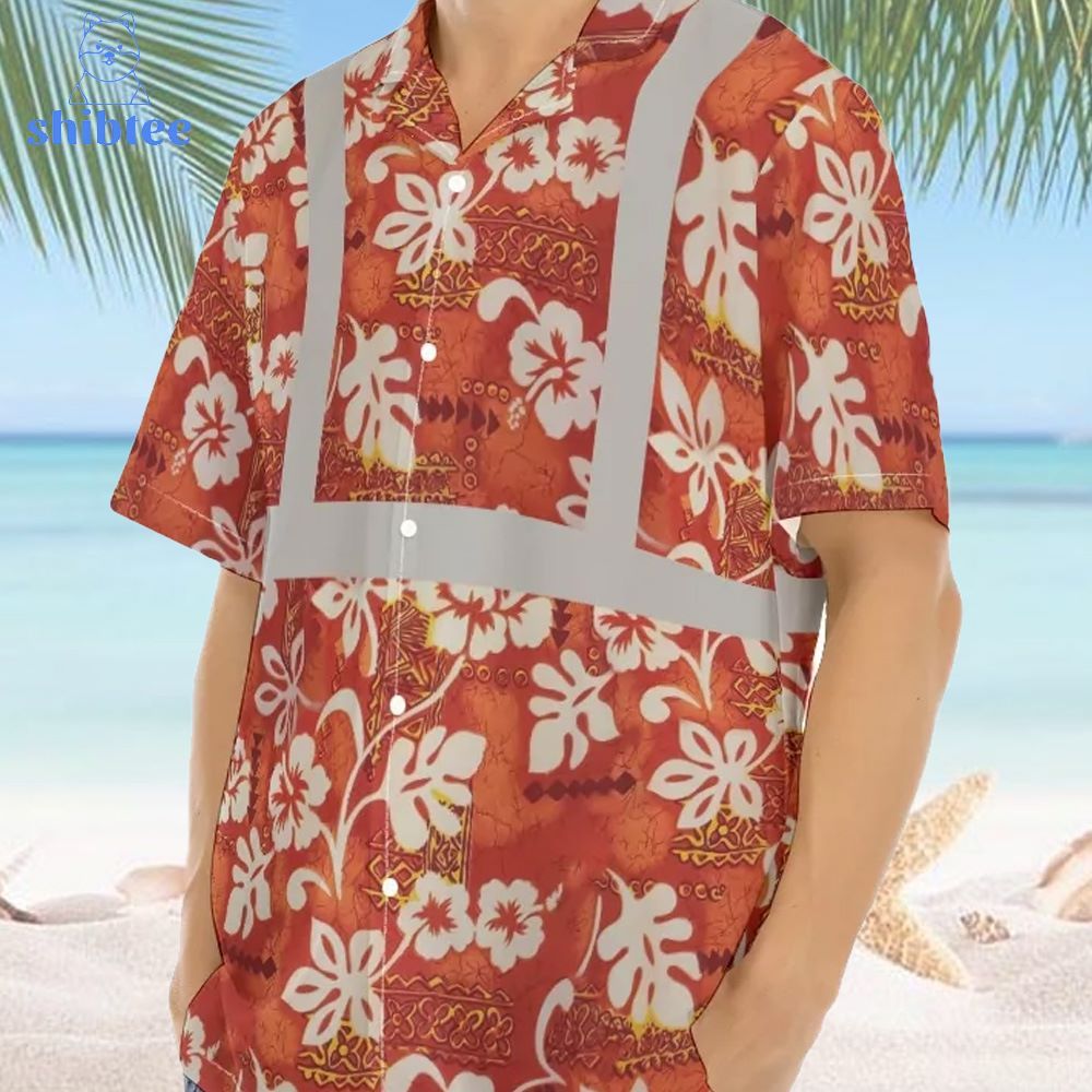 High Visibility Vintage Hibiscus Orange Hawaiian Shirt