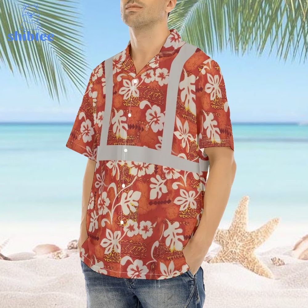 High Visibility Vintage Hibiscus Orange Hawaiian Shirt High Visibility Vintage Hibiscus Orange Hawaiian Shirt