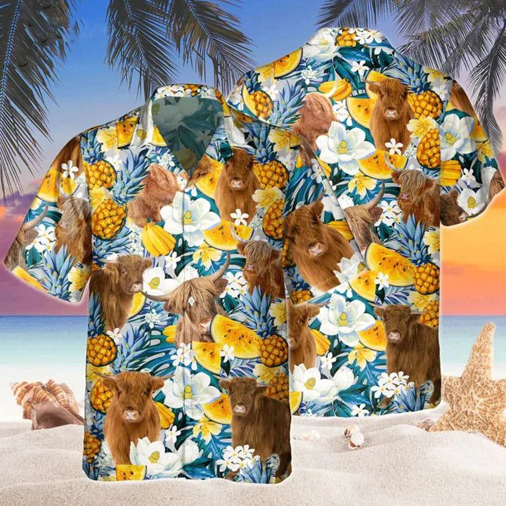 Highland Banana Hawaiian Shirt, Cow Hawaii Shirt, Cow Shirts, Cow Lovers, Shirt For Men Highland Banana Hawaiian Shirt, Cow Hawaii Shirt, Cow Shirts, Cow Lovers, Shirt For Men