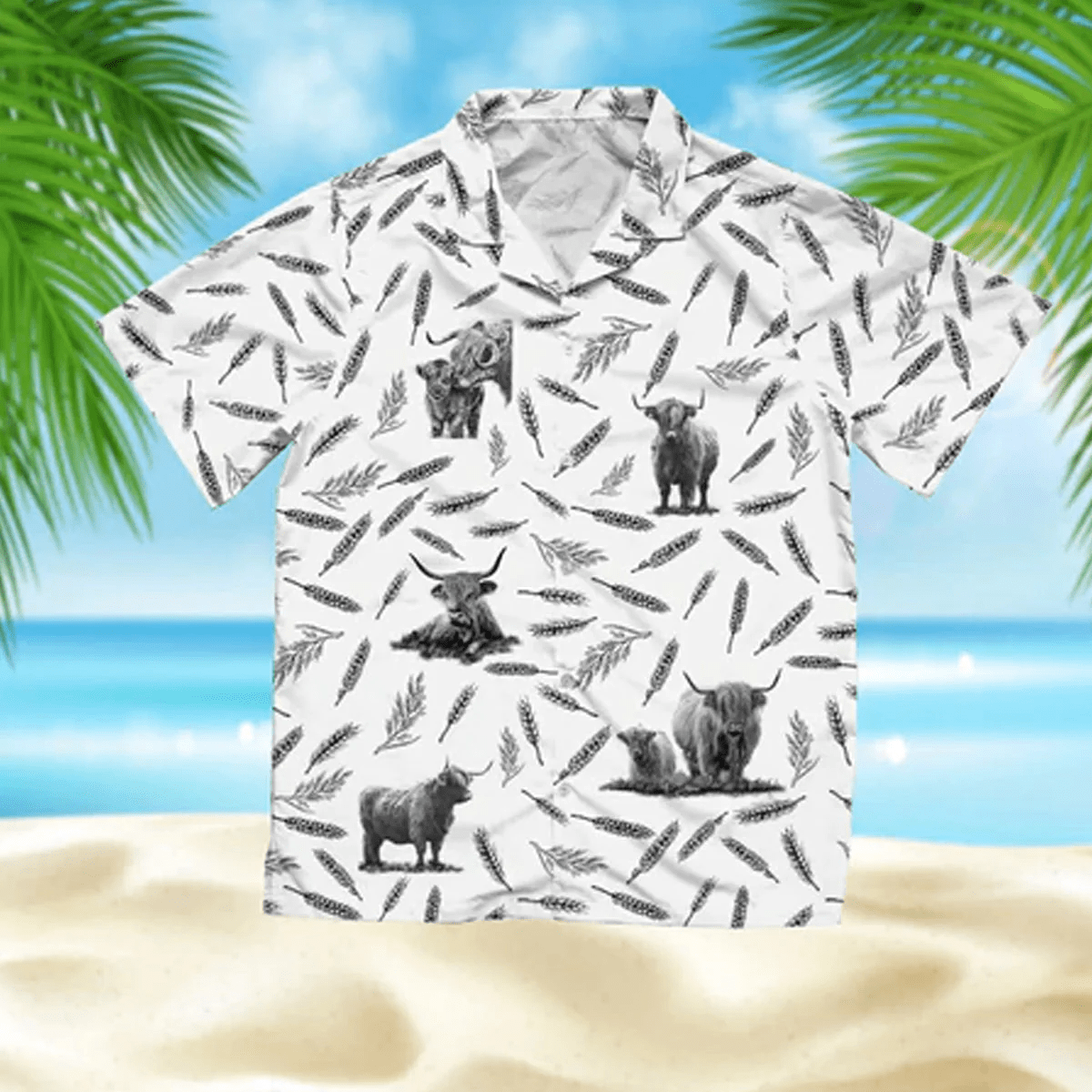 Highland Cattle Pattern – Farm Trendy Hawaiian Shirt, Summer Trendy Hawaiian Shirts For Men And Women Aloha Beach Shirt