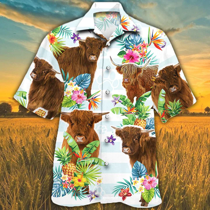 Highland Cattle Tropical Flower Trendy Hawaiian Shirts For Men, Women, Cow Lovers Tropical Flower Trendy Hawaiian Shirt Highland Cattle Tropical Flower Trendy Hawaiian Shirts For Men, Women, Cow Lovers Tropical Flower Trendy Hawaiian Shirt