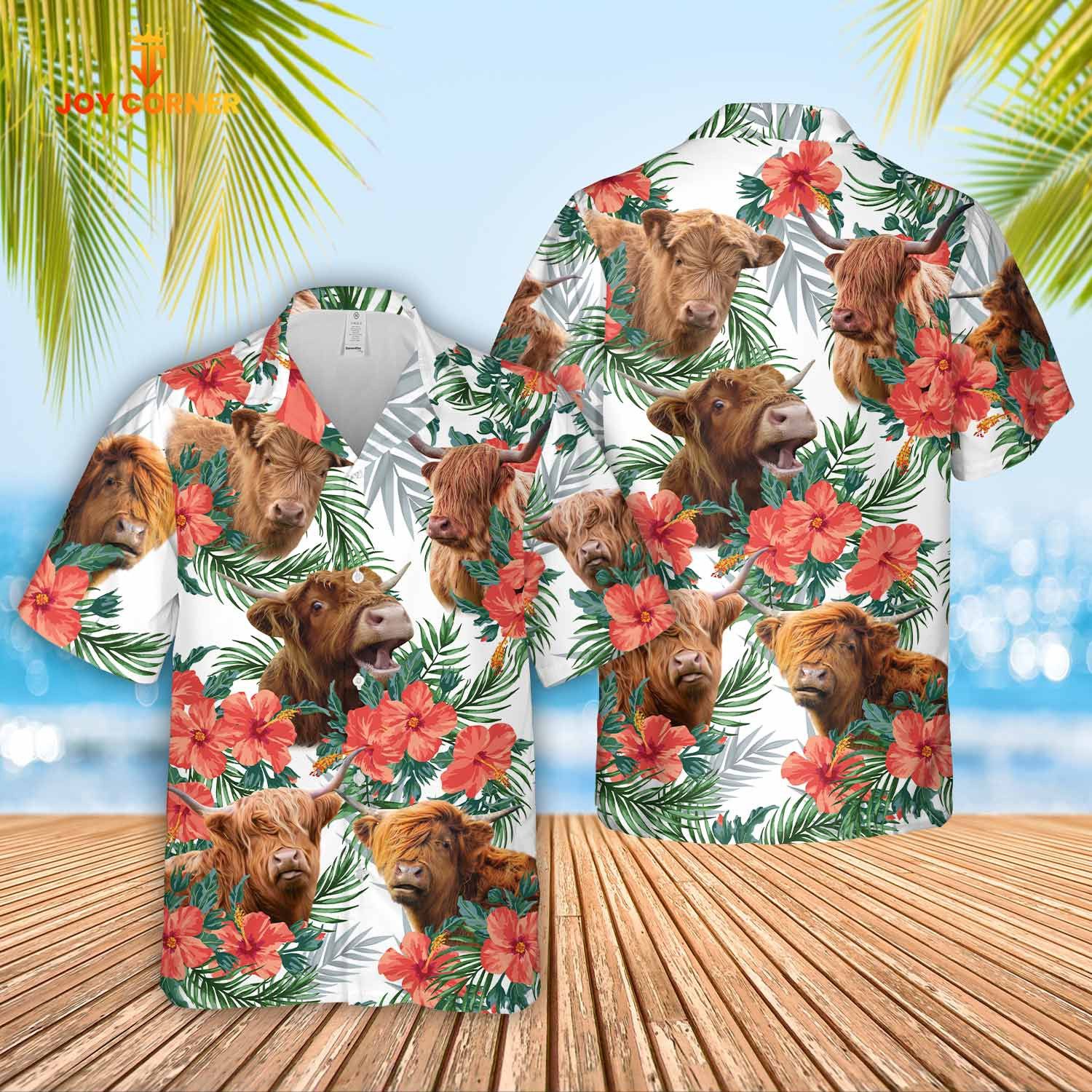 Highland Hawaiian Shirt With Flower Designs Quality Print And Premium Material