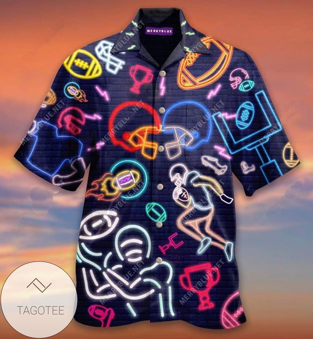 HigQuality American Football Neon Light Hawaiian Shirts