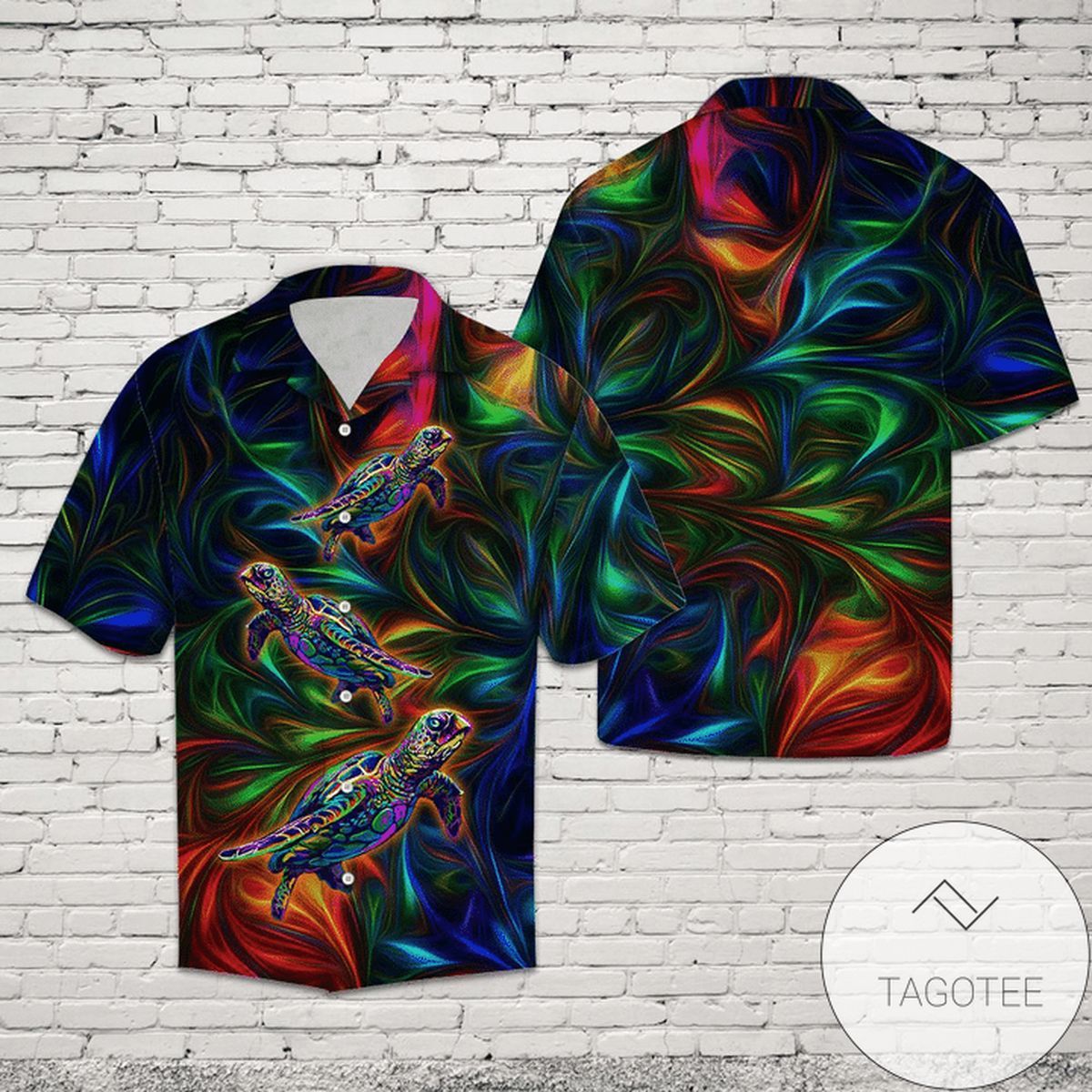 HigQuality Awesome Turtle Colorful Hawaiian Shirts