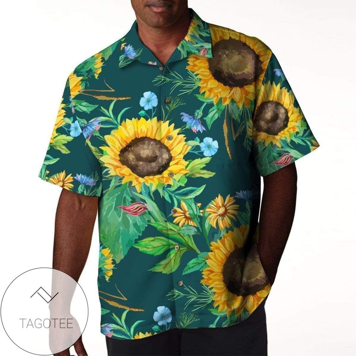 HigQuality Sunflower Floral Tropical Hawaiian Shirts