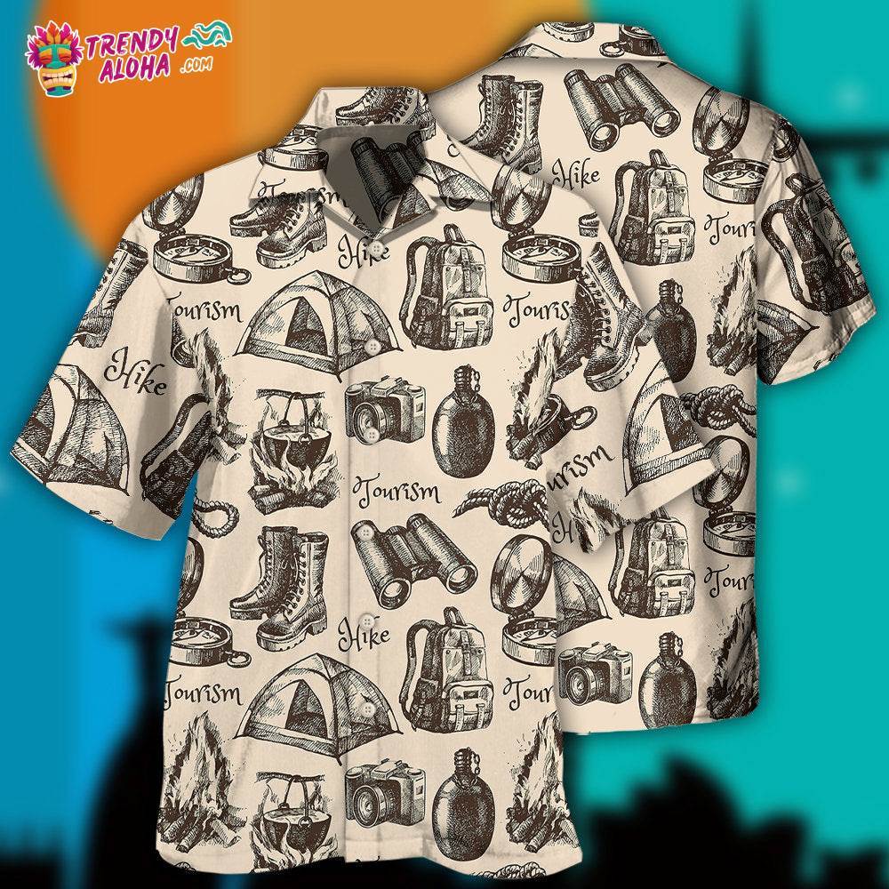 Hiking Gear Vintage Tourism Hawaiian Shirt – Trendy Aloha
