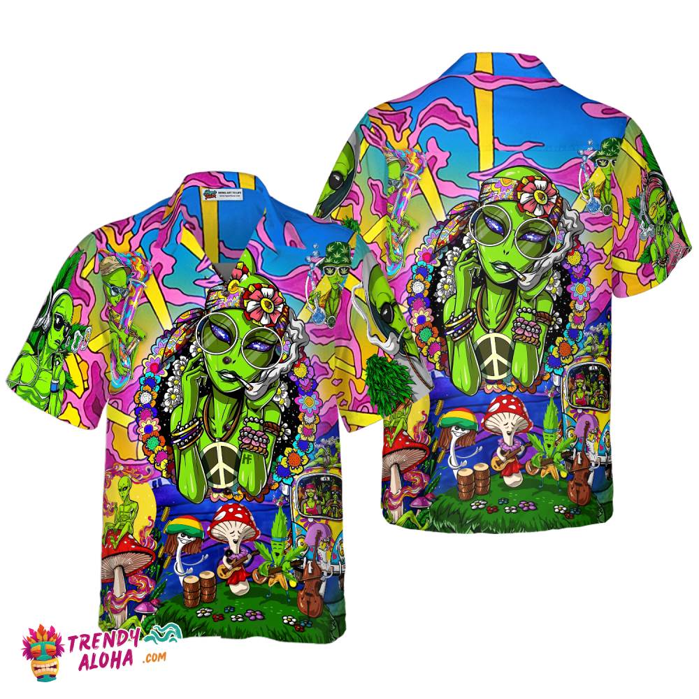 Hippie Alien Hawaiian Shirt