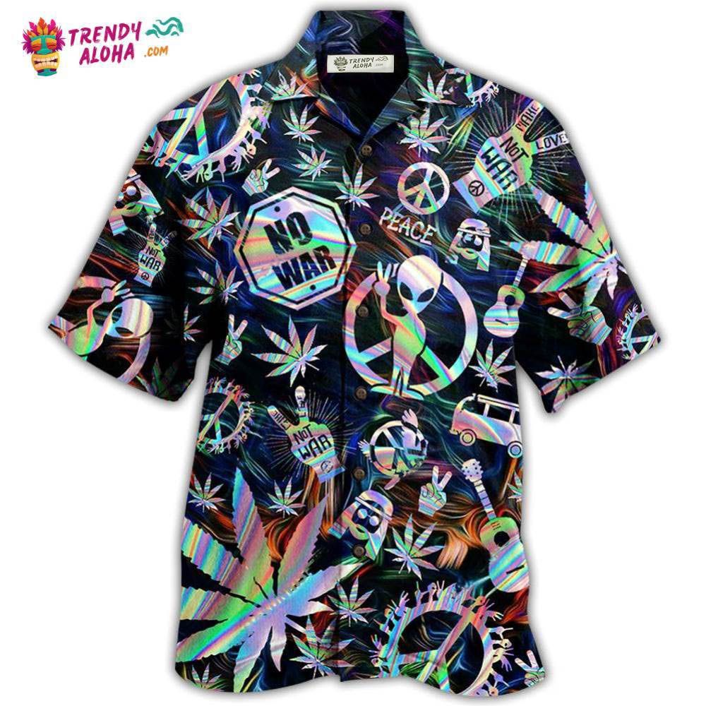 Hippie Alien Peace Life Hawaiian Shirt – Trendy Aloha
