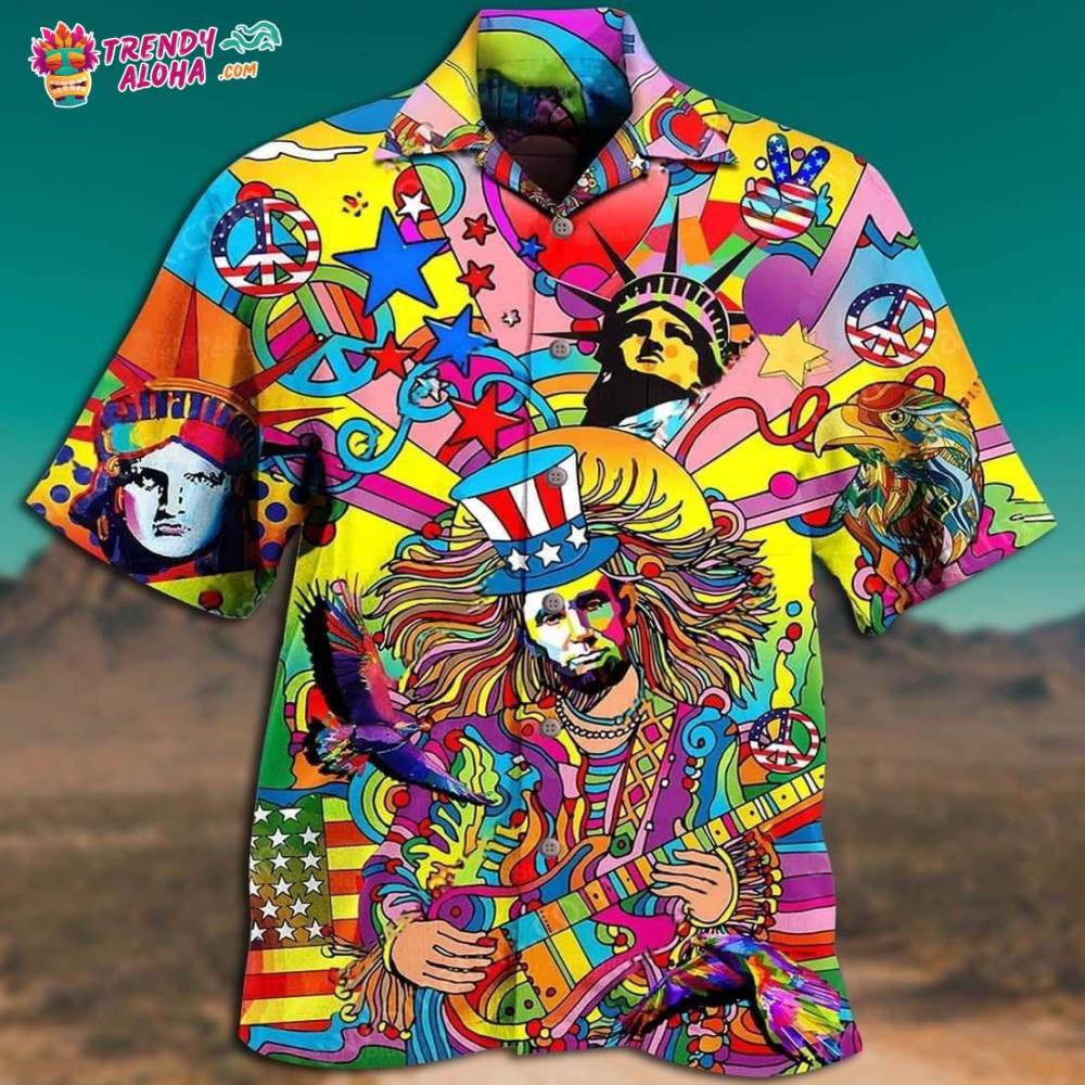 Hippie America Colorfull Style Hawaiian Shirt – Trendy Aloha