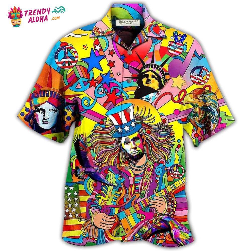 Hippie America Colorfull Style Hawaiian Shirt – Trendy Aloha Hippie America Colorfull Style Hawaiian Shirt – Trendy Aloha