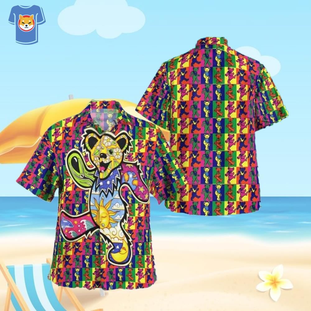 Hippie Bears Grateful Dead Hawaiian Tee Shirt