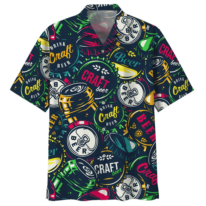 Hippie Beer Watercolor Design Trendy Hawaiian Shirt