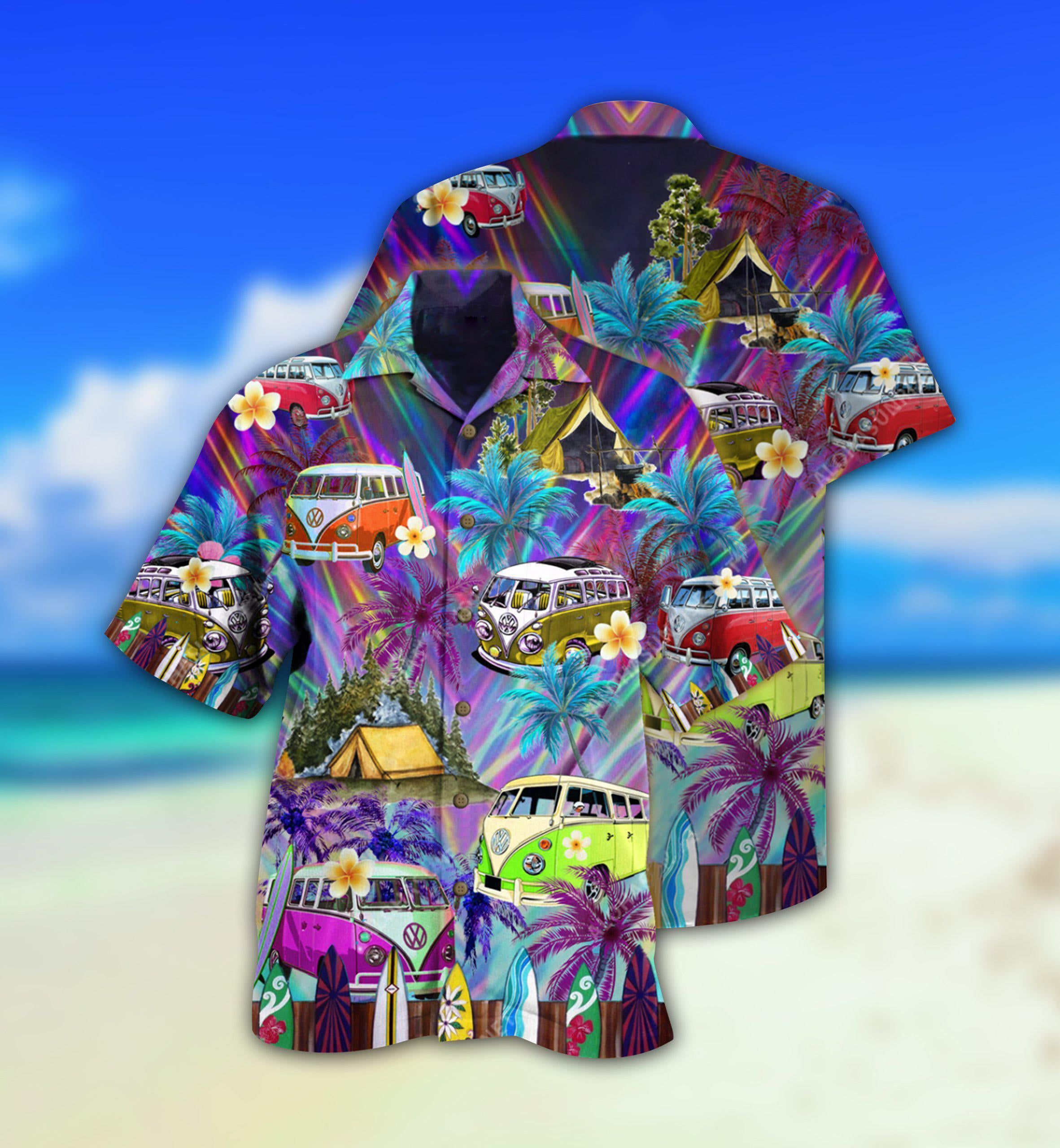 Hippie Bus Go Every Where Tropical Style Hawaiian Shirt Hippie Bus Go Every Where Tropical Style Hawaiian Shirt