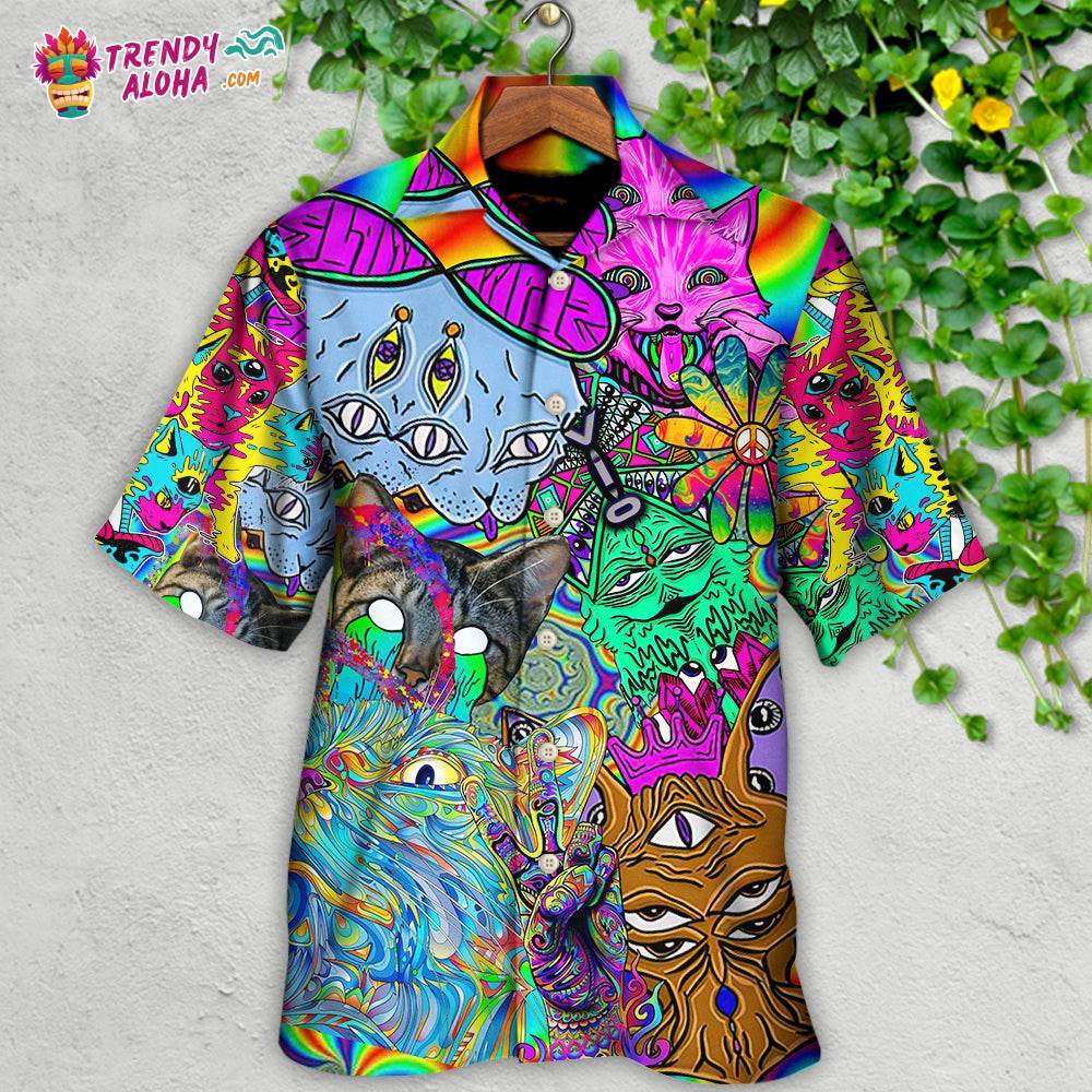 Hippie Cat Break My Mind Hawaiian Shirt – Trendy Aloha