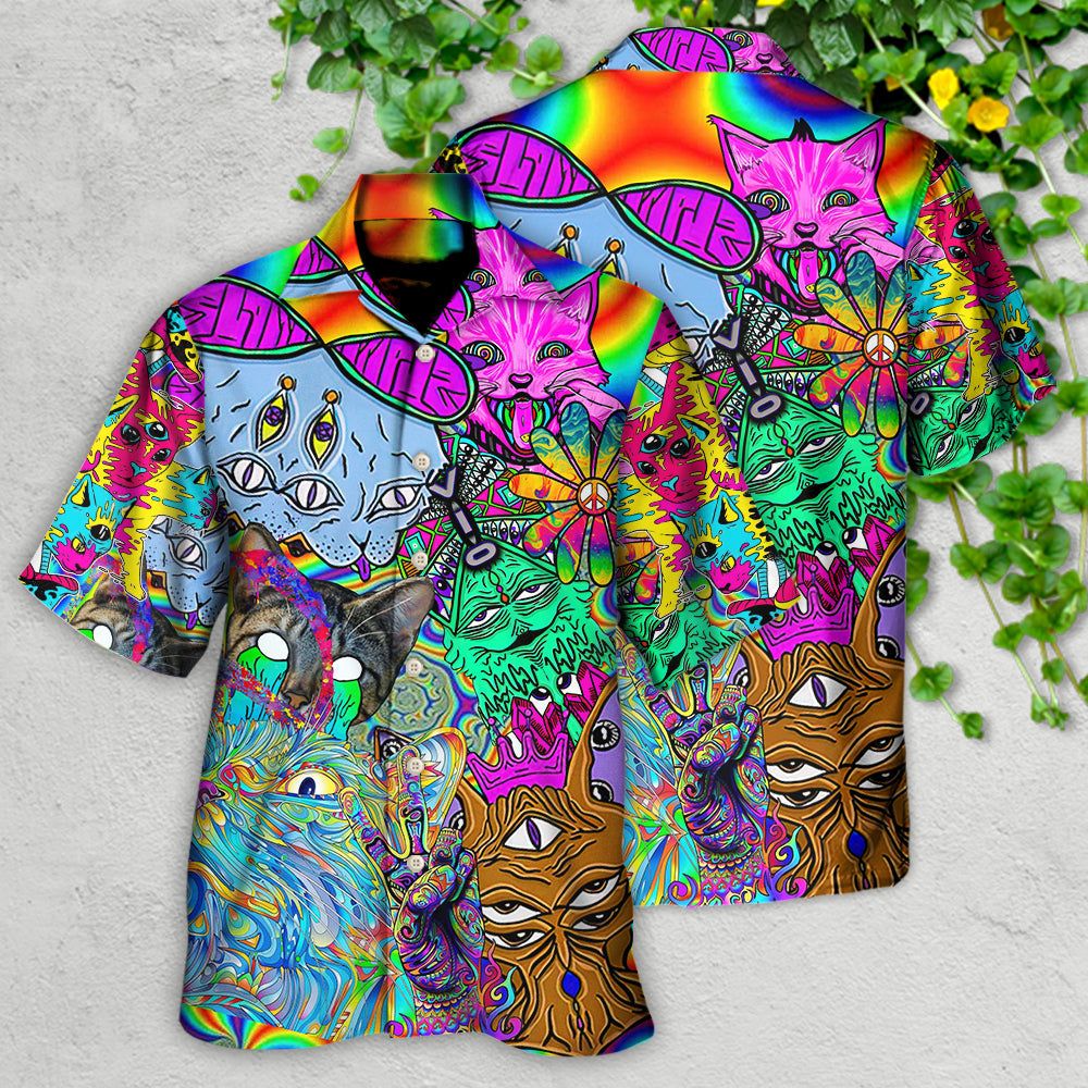 Hippie Cat Break My Mind Hawaiian Shirt