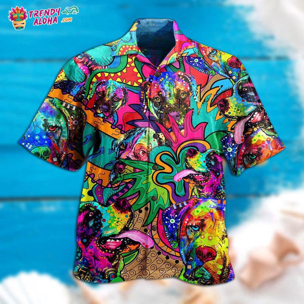 Hippie Dogs Colorfull Style Hawaiian Shirt – Trendy Aloha