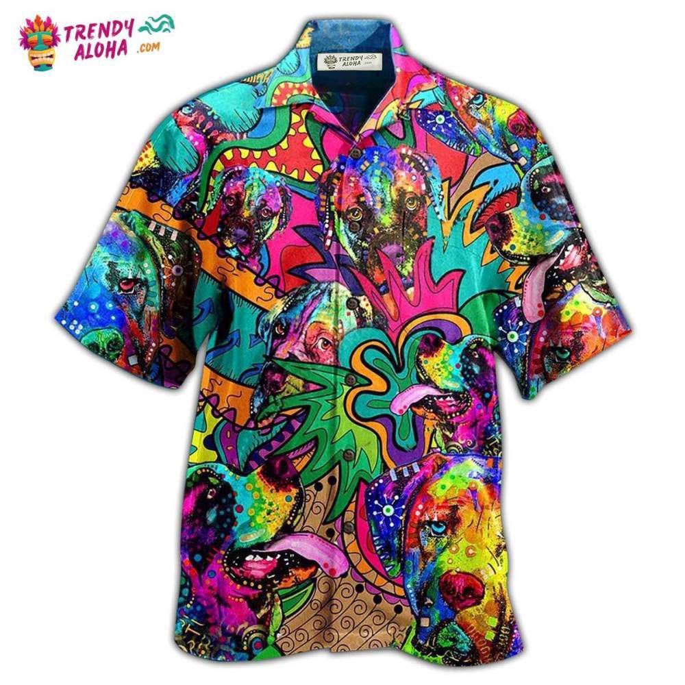 Hippie Dogs Colorfull Style Hawaiian Shirt – Trendy Aloha Hippie Dogs Colorfull Style Hawaiian Shirt – Trendy Aloha