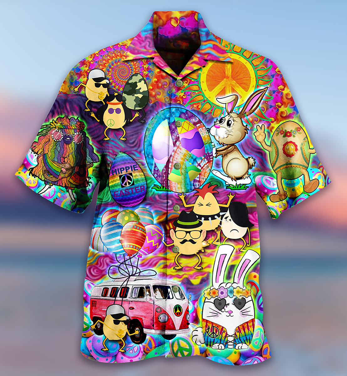 Hippie Easter Peace Life Color Funny Party Hawaiian Shirt