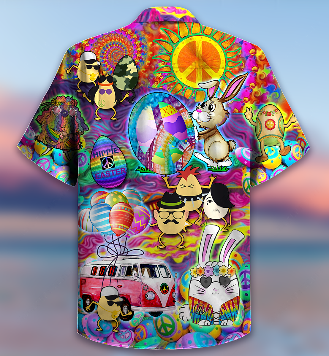 Hippie Easter Peace Life Color Funny Party Hawaiian Shirt