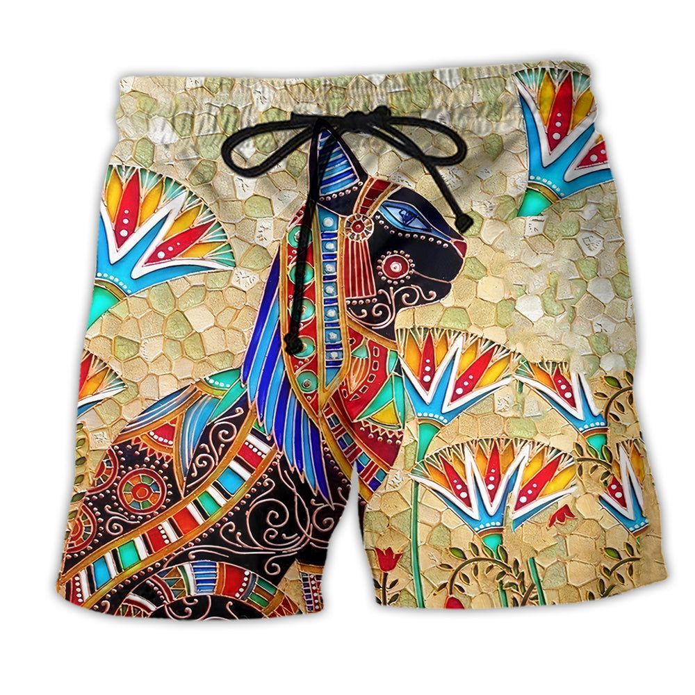 Hippie Egypt Cat Amazing Style Trendy Aloha Hawaiian Beach Shorts Hippie Egypt Cat Amazing Style Trendy Aloha Hawaiian Beach Shorts