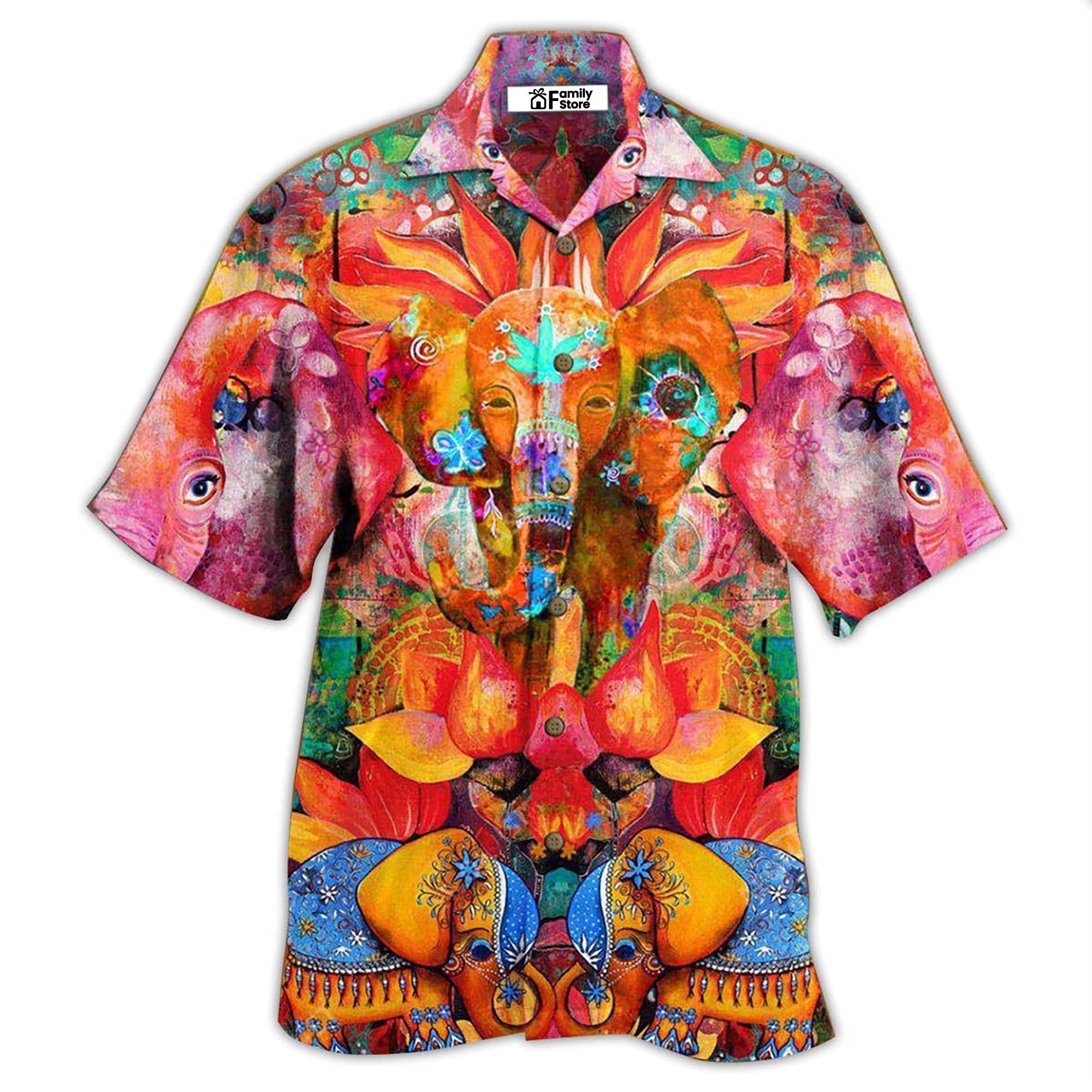 Hippie Elephant Amazing Style Hawaiian Shirt