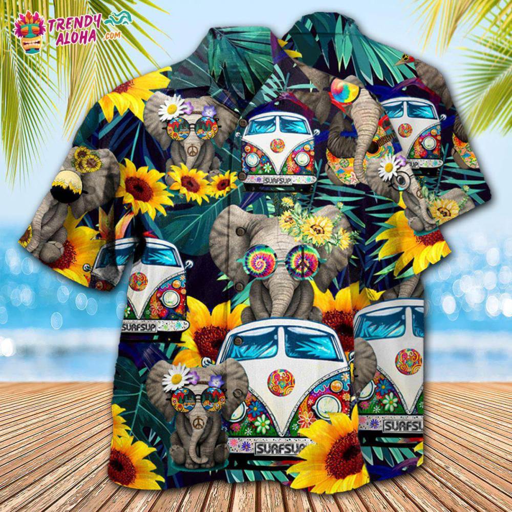 Hippie Elephant Wonderful Camping Hawaiian Shirt – Trendy Aloha