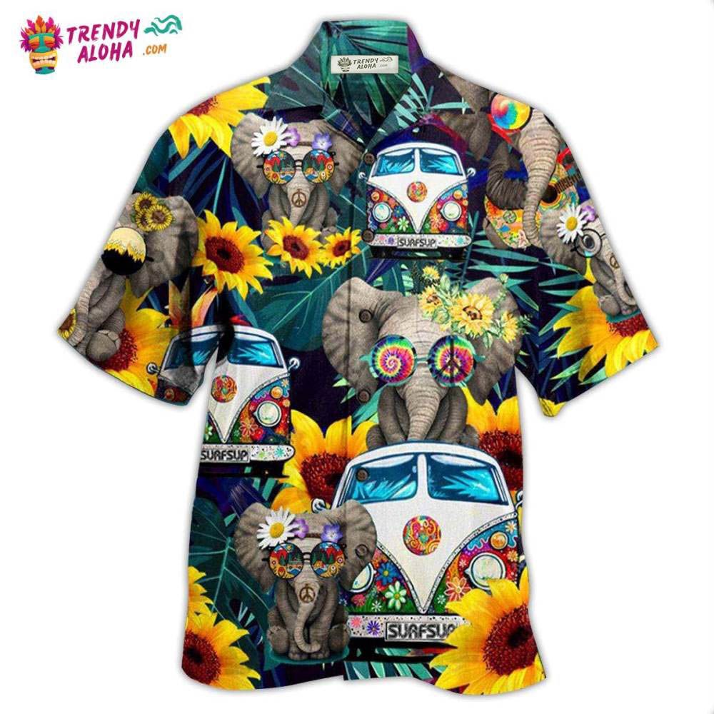 Hippie Elephant Wonderful Camping Hawaiian Shirt – Trendy Aloha