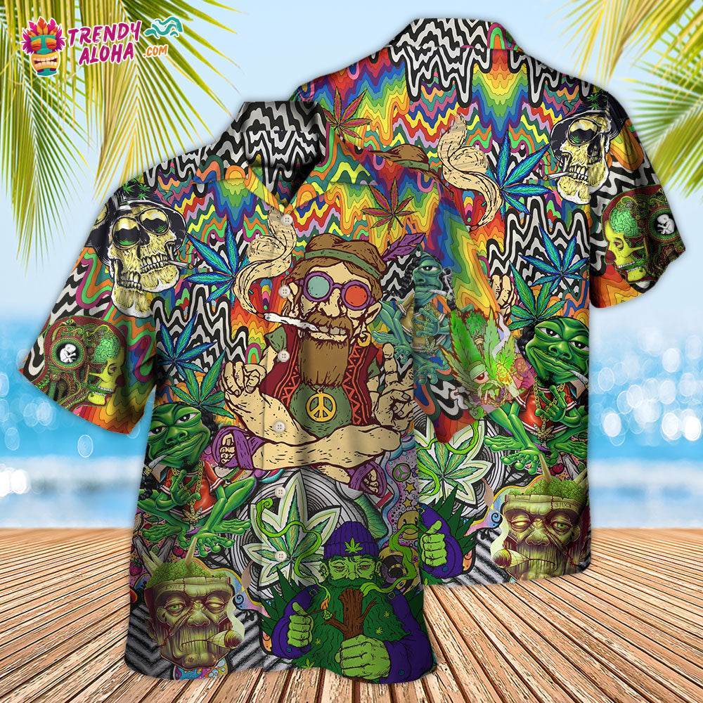 Hippie Feel Freedom From Smoking Cool Style Hawaiian Shirt – Trendy Aloha