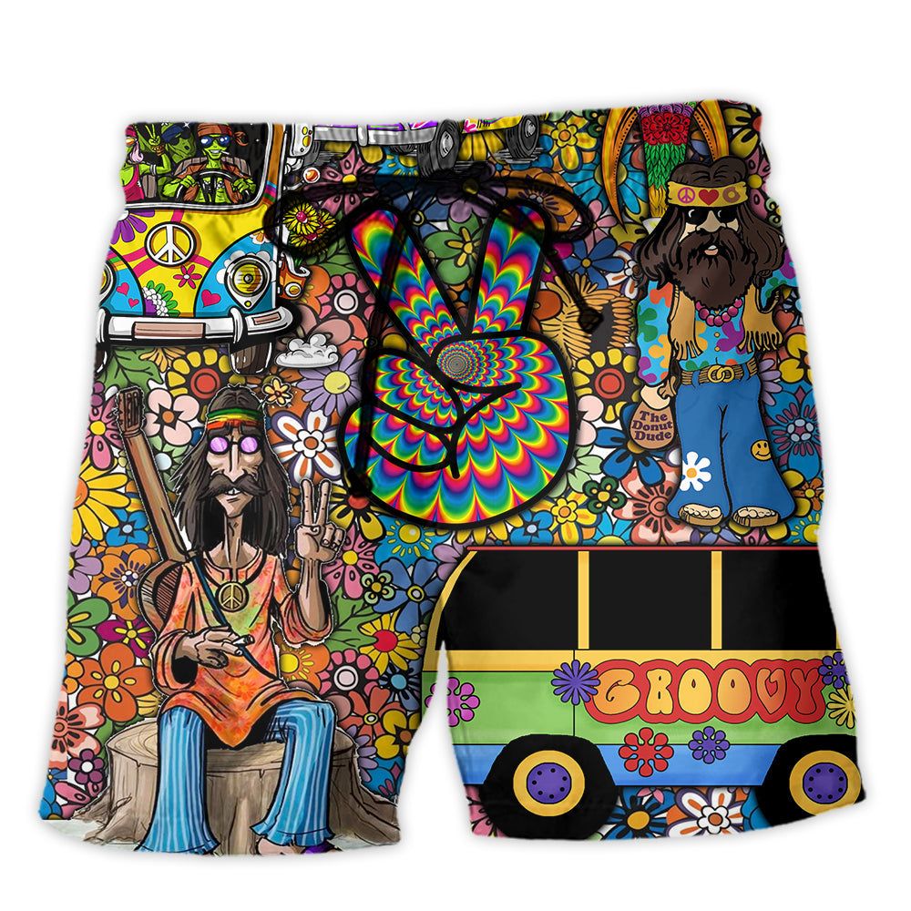 Hippie Flower Wild Heart Hippie Soul Trendy Aloha Hawaiian Beach Shorts Hippie Flower Wild Heart Hippie Soul Trendy Aloha Hawaiian Beach Shorts