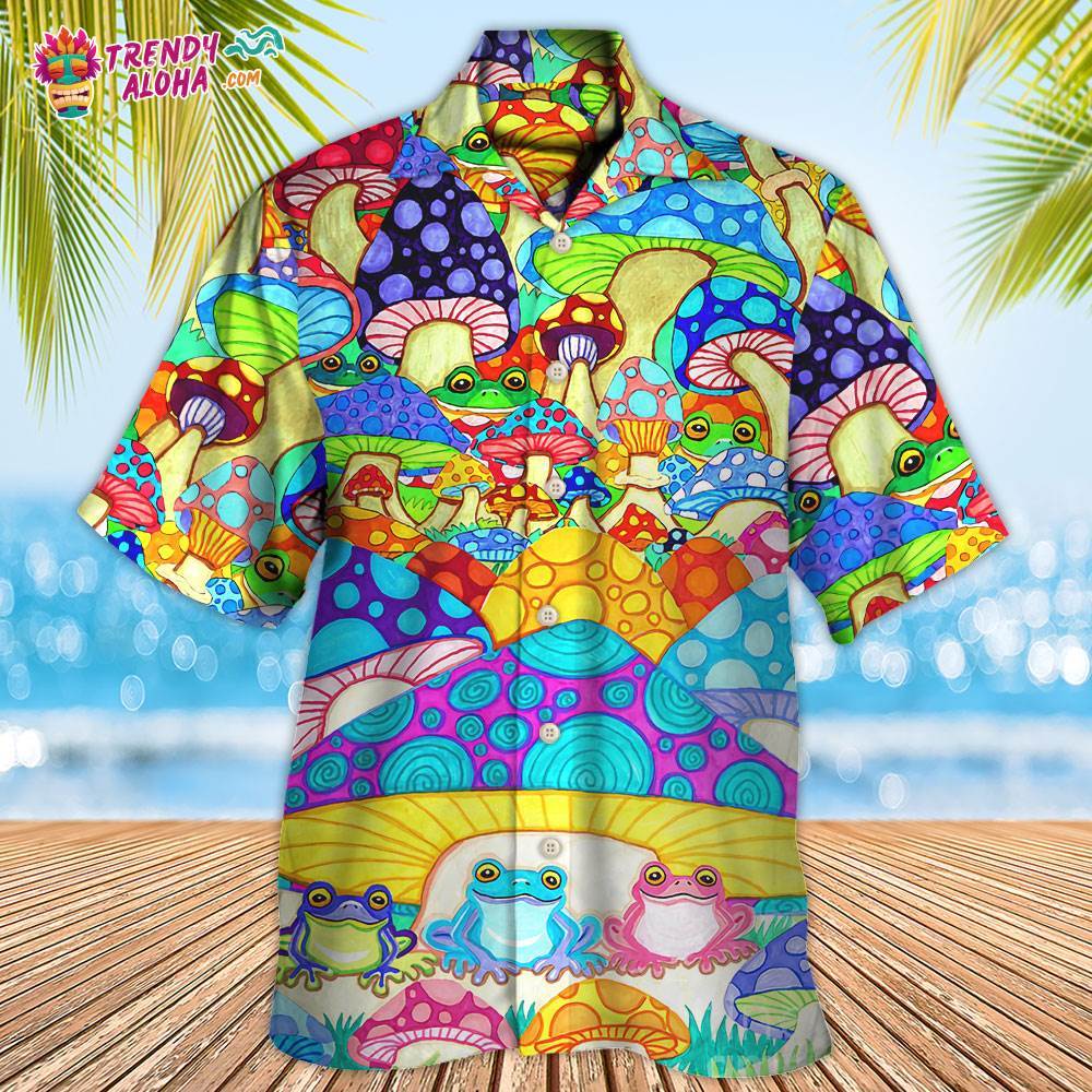 Hippie Frog Mushroom Hippie Colorful Art Peace Hawaiian Shirt – Trendy Aloha
