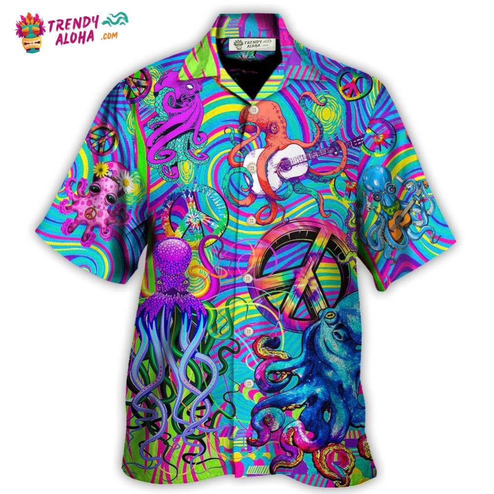 Hippie Funny Octopus Colorful Tie Dye Art Style Hawaiian Shirt – Trendy Aloha Hippie Funny Octopus Colorful Tie Dye Art Style Hawaiian Shirt – Trendy Aloha