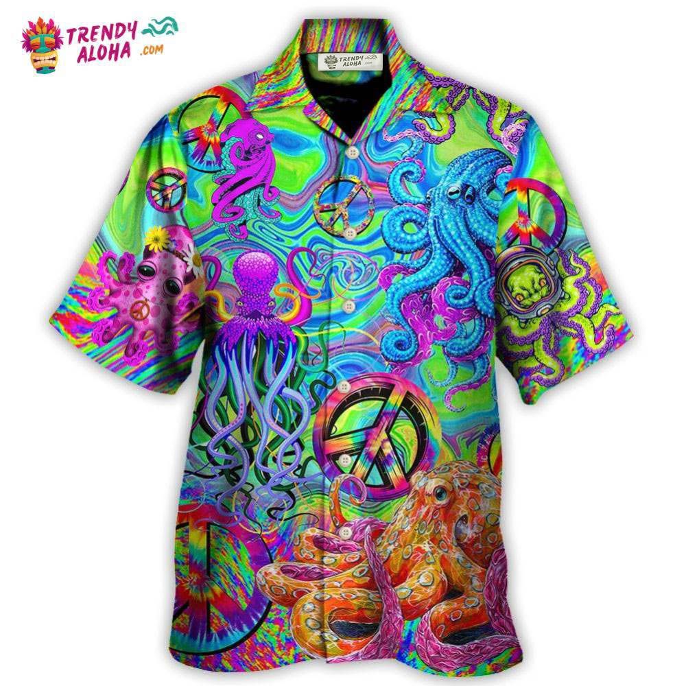 Hippie Funny Octopus Colorful Tie Dye Hawaiian Shirt – Trendy Aloha Hippie Funny Octopus Colorful Tie Dye Hawaiian Shirt – Trendy Aloha