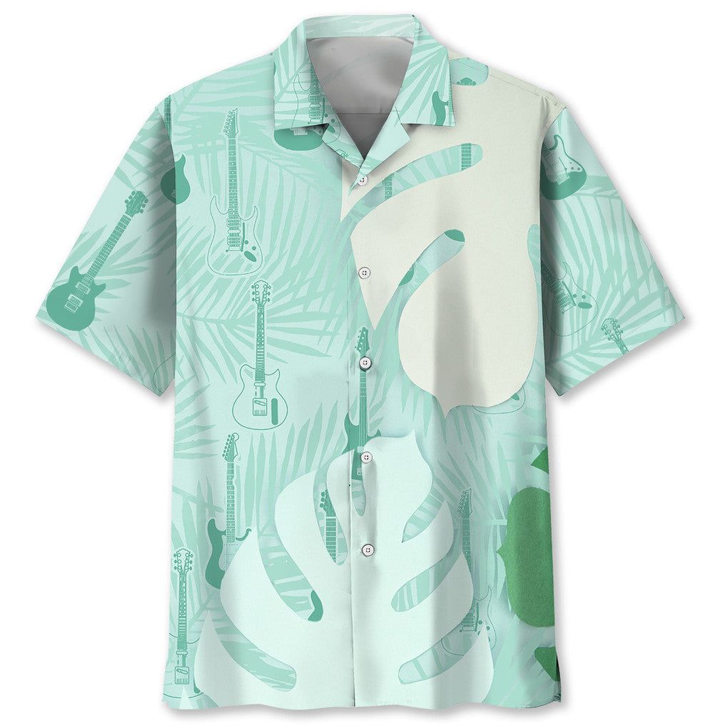 Hippie Guitar Aloha Shirt: Peace, Love, and Music in Tropical Paradise