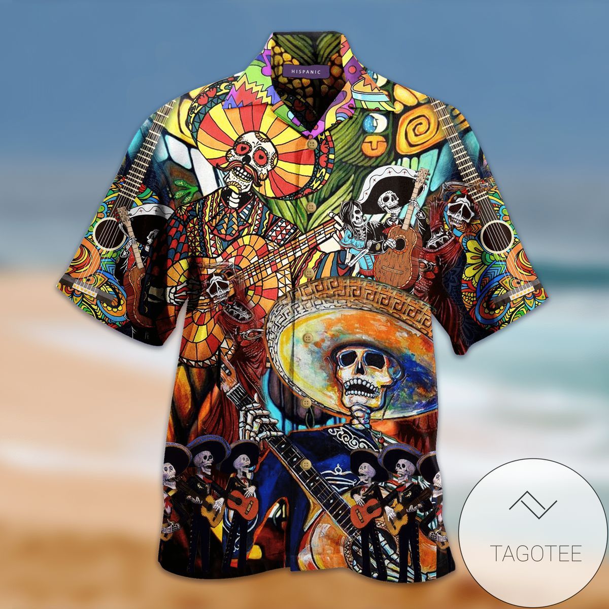 Hippie Halloween Lets Play A Guitar Hawaiian Shirts