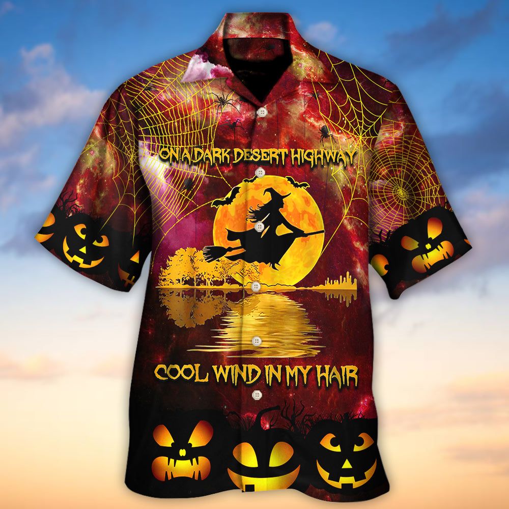 Hippie Halloween On A Dark Desert Highway Cool Wind In My Hair Witch Hawaiian Shirt