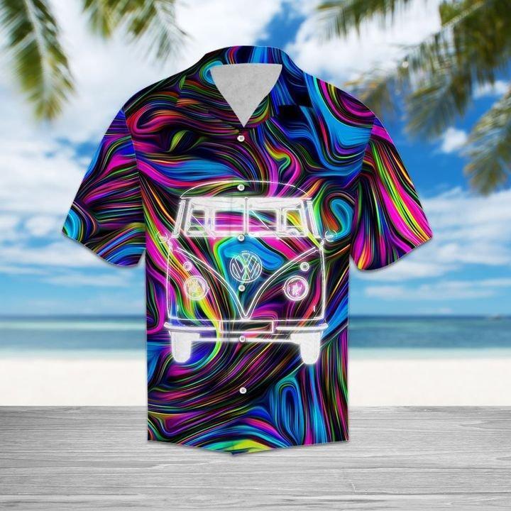 Hippie Hawaiian Shirt Hippie Van Watercolor Blue Purple Hawaii Aloha Shirt Hippie Hawaiian Shirt Hippie Van Watercolor Blue Purple Hawaii Aloha Shirt