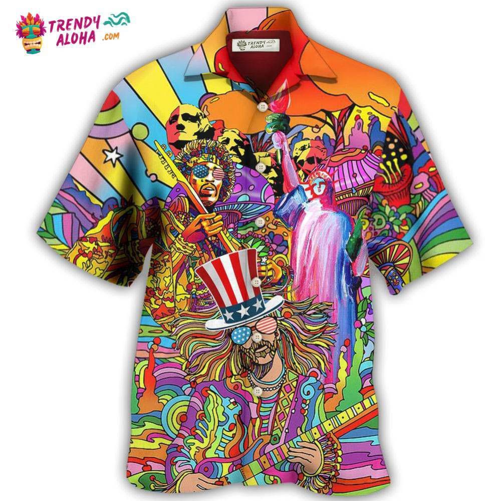 Hippie Independence Day America Cool Hawaiian Shirt – Trendy Aloha Hippie Independence Day America Cool Hawaiian Shirt – Trendy Aloha