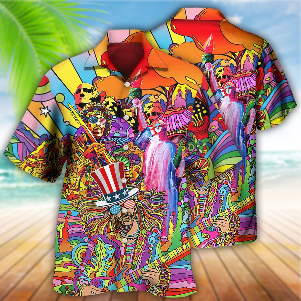 Hippie Independence Day America Cool Hawaiian Shirt