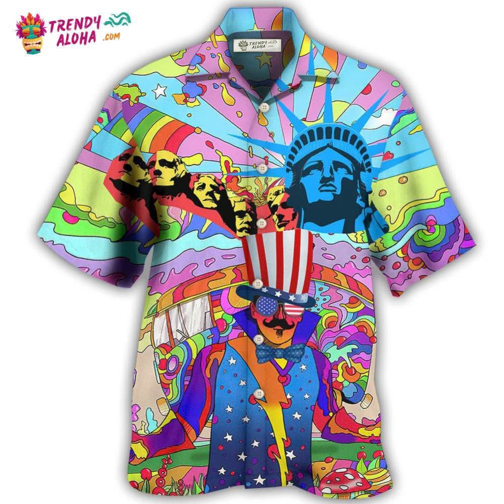 Hippie Independence Day America Hawaiian Shirt – Trendy Aloha Hippie Independence Day America Hawaiian Shirt – Trendy Aloha