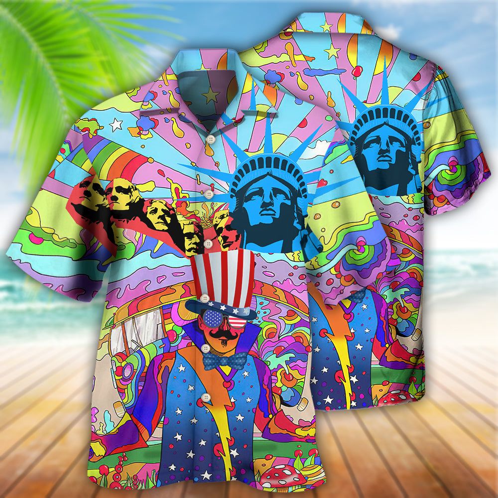 Hippie Independence Day America Hawaiian Shirt