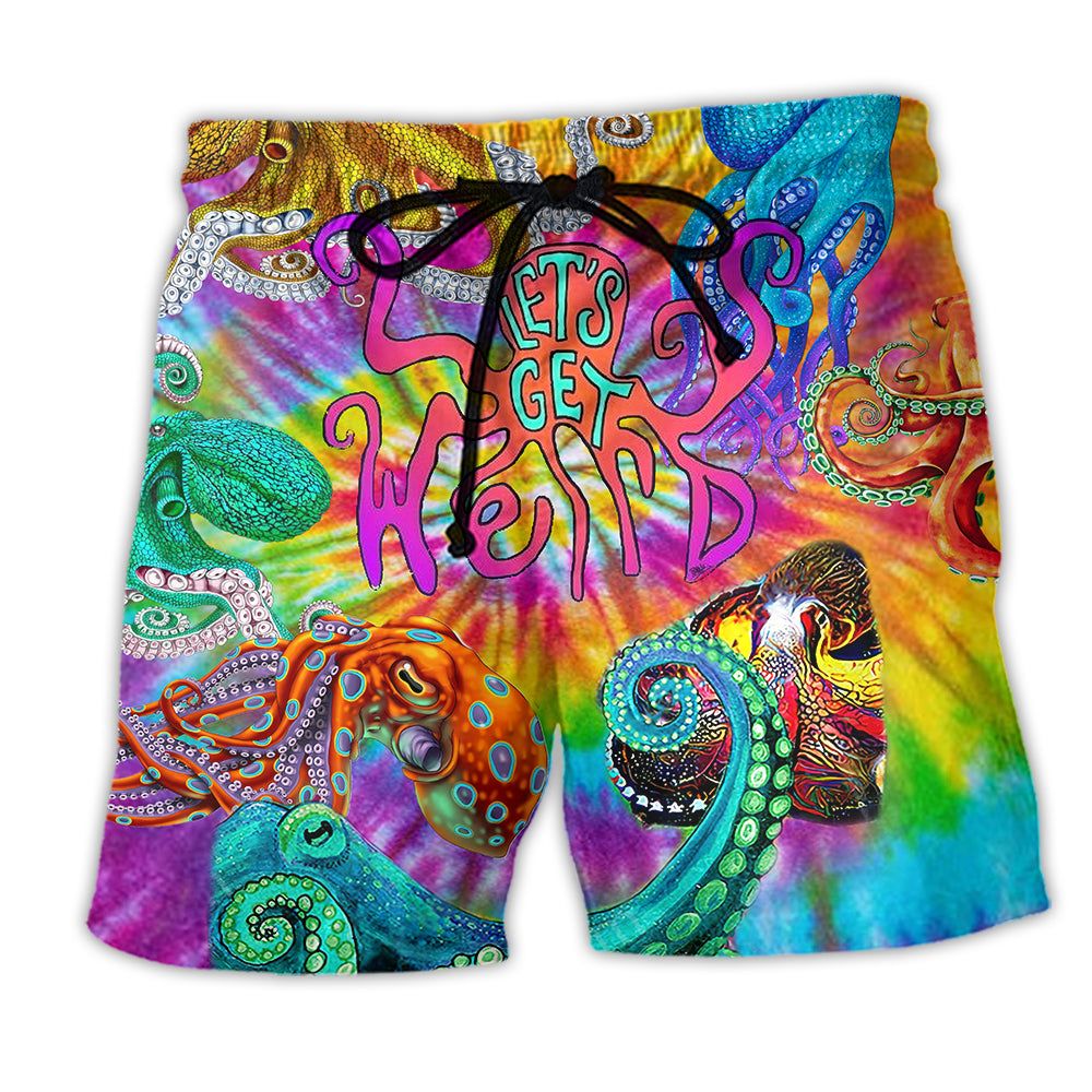 Hippie Lets Get Octopus Trendy Aloha Hawaiian Beach Shorts Hippie Lets Get Octopus Trendy Aloha Hawaiian Beach Shorts