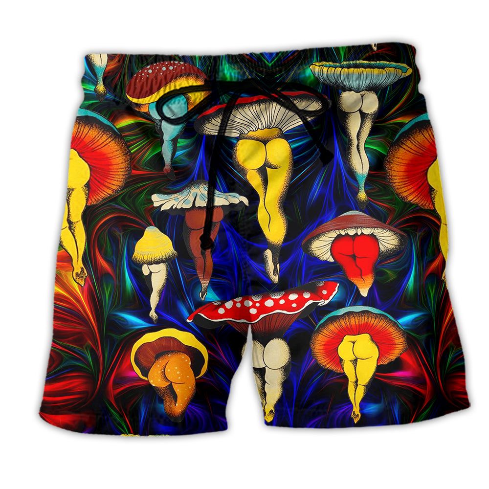 Hippie Love Life Funny Mushroom Trendy Aloha Hawaiian Beach Shorts Hippie Love Life Funny Mushroom Trendy Aloha Hawaiian Beach Shorts