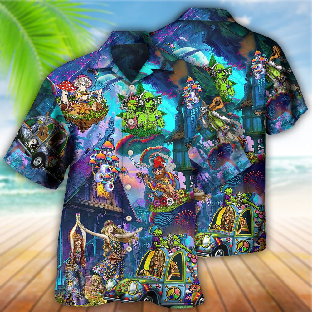 Hippie Love Life Party Over Night Hawaiian Shirt