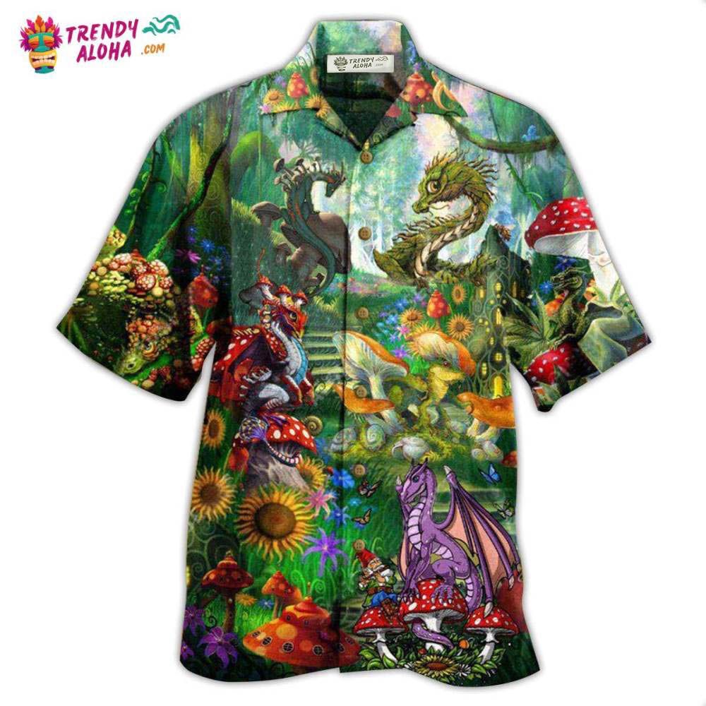 Hippie Magic World Mushrooms Dragon Hawaiian Shirt – Trendy Aloha