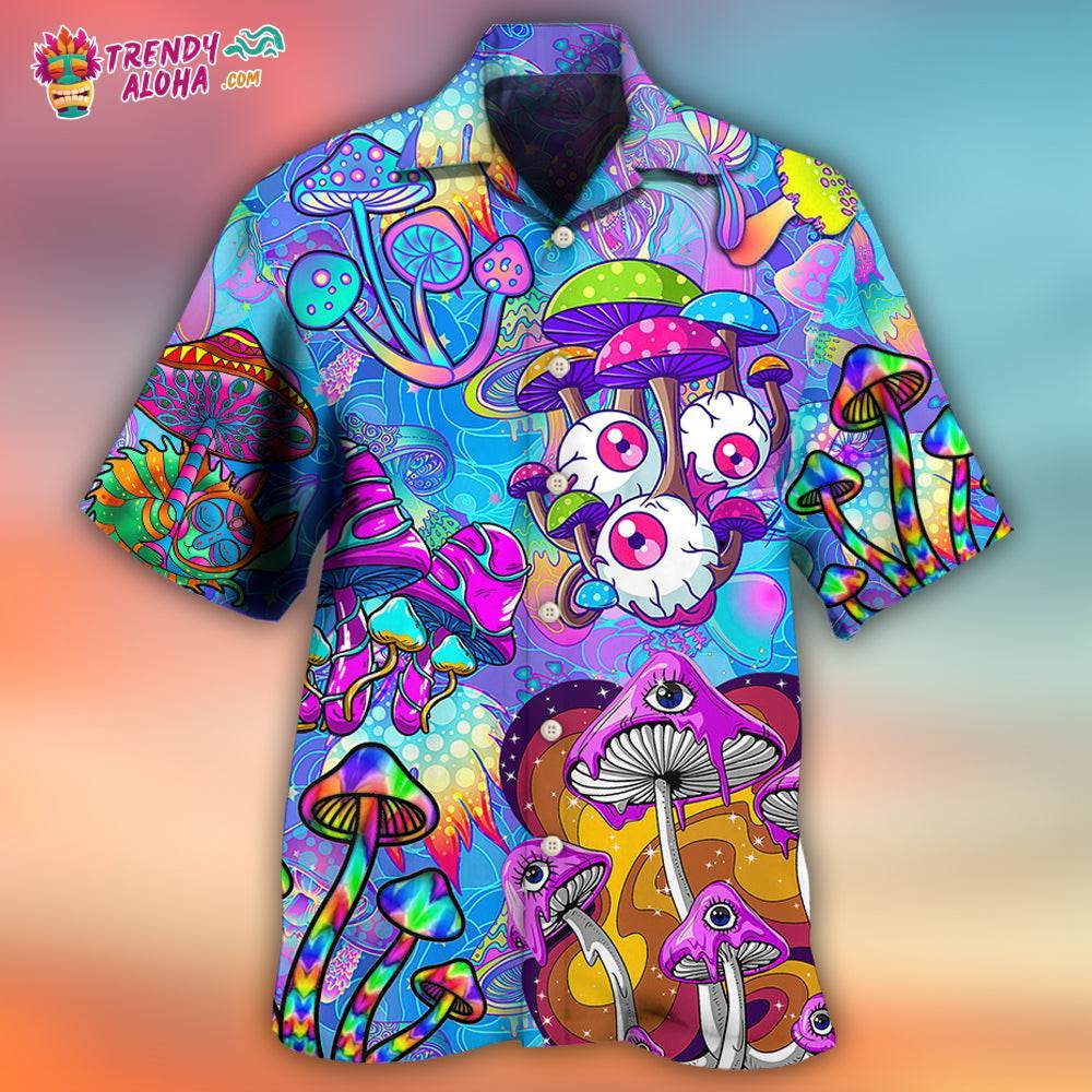 Hippie Mushroom Colorful Cool Style Hawaiian Shirt – Trendy Aloha