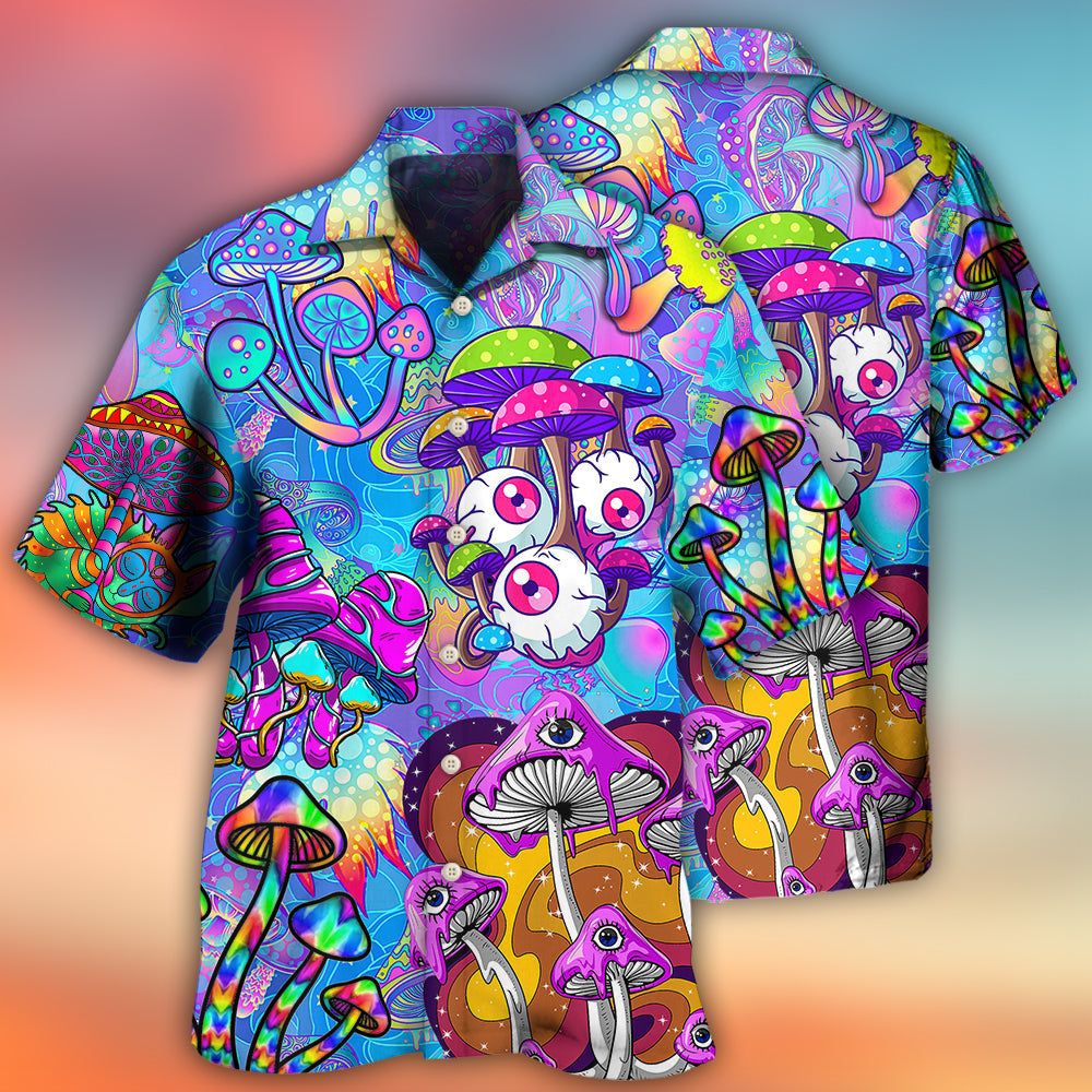Hippie Mushroom Colorful Cool Style Hawaiian Shirt