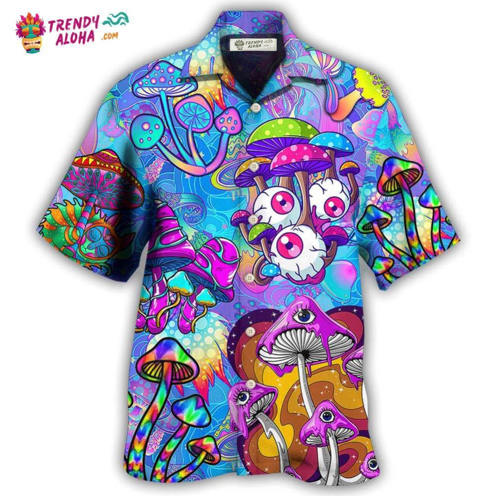 Hippie Mushroom Colorful Cool Style Hawaiian Shirt – Trendy Aloha Hippie Mushroom Colorful Cool Style Hawaiian Shirt – Trendy Aloha
