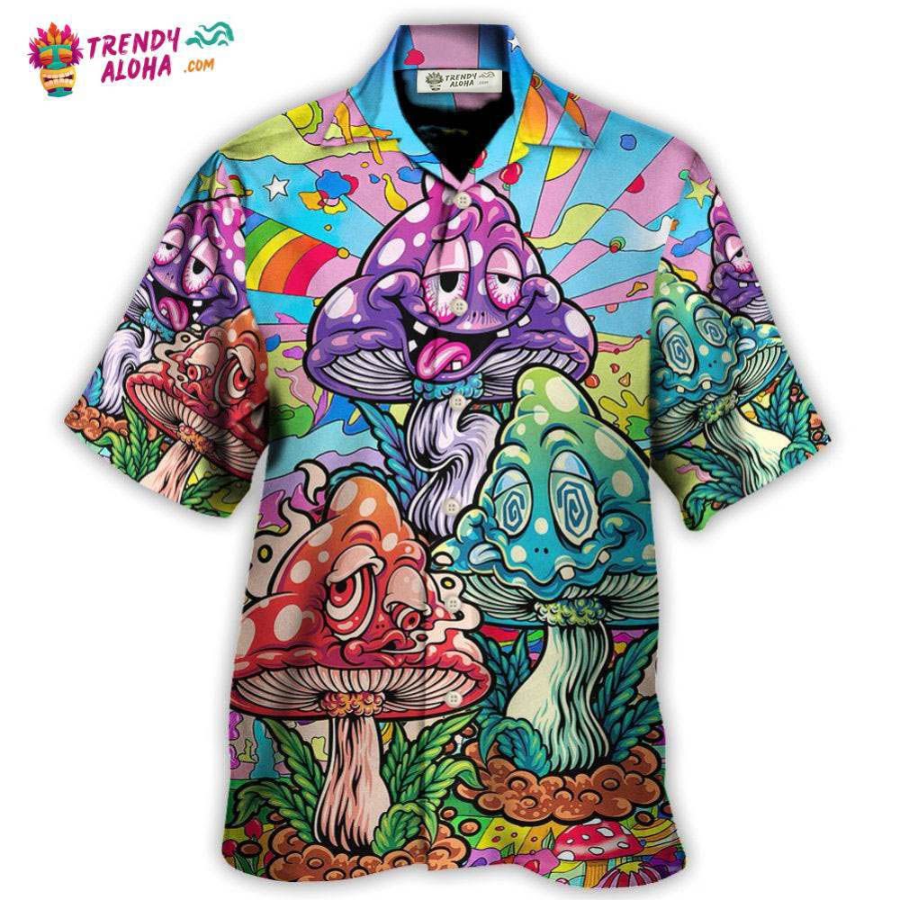 Hippie Mushroom Colorful Hippie Happy Life Hawaiian Shirt – Trendy Aloha Hippie Mushroom Colorful Hippie Happy Life Hawaiian Shirt – Trendy Aloha