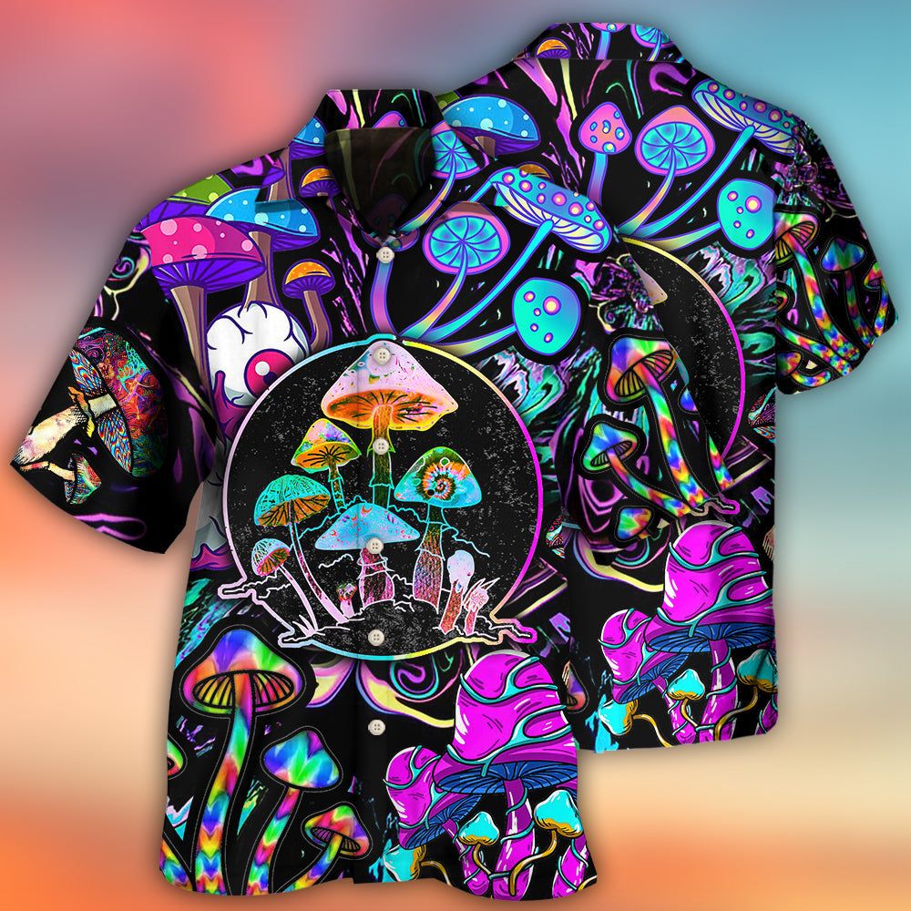 Hippie Mushroom Colorful Neon Light Cool Style Hawaiian Shirt