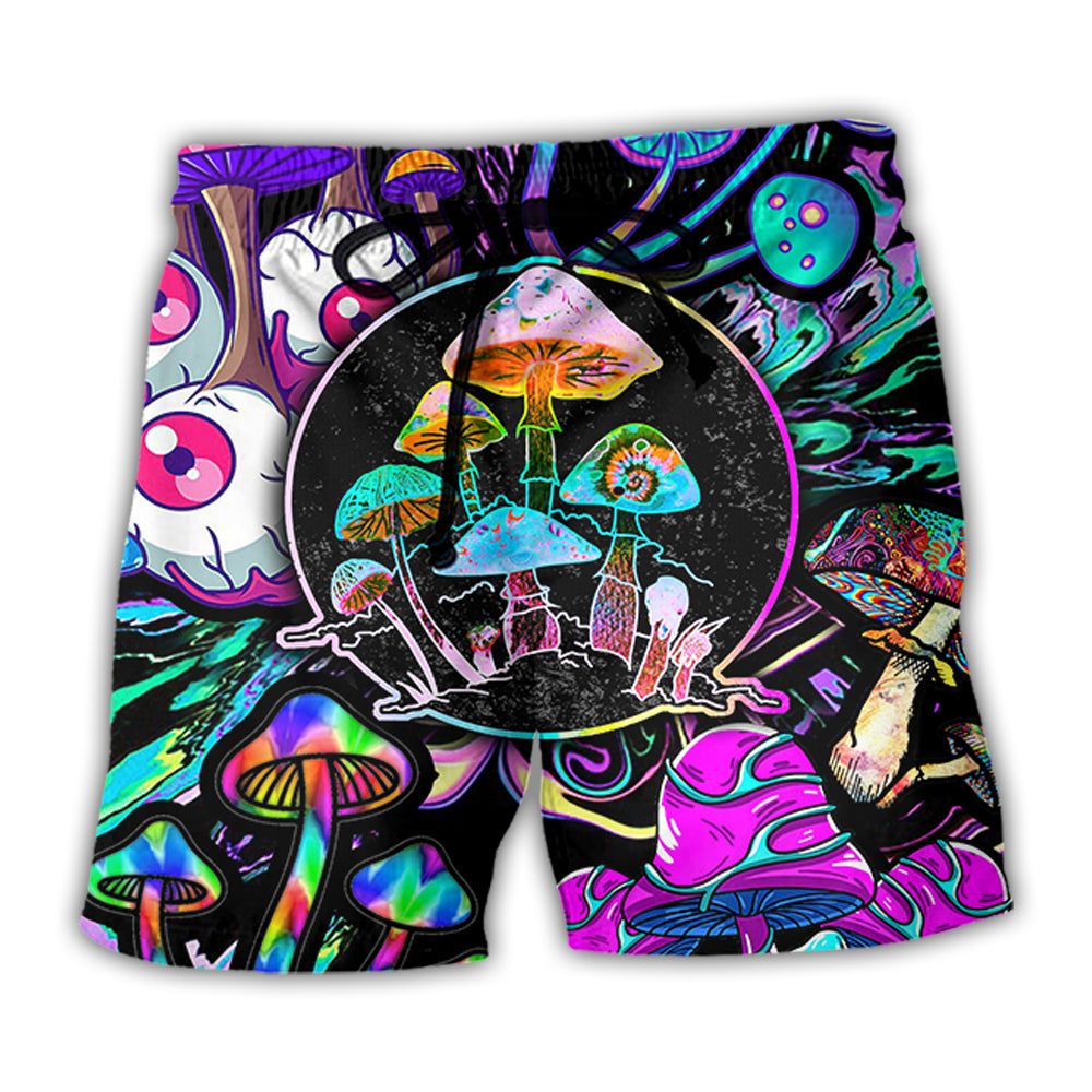 Hippie Mushroom Colorful Neon Light Cool Style Trendy Aloha Hawaiian Beach Shorts Hippie Mushroom Colorful Neon Light Cool Style Trendy Aloha Hawaiian Beach Shorts